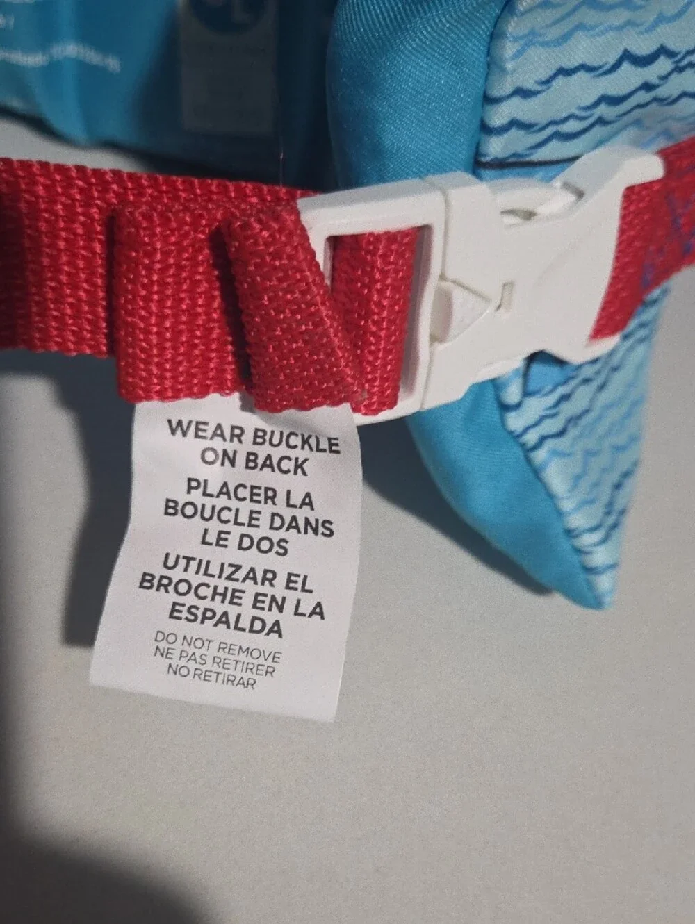 Kids Shark Print Swim Vest Life Jacket - Blue & Red